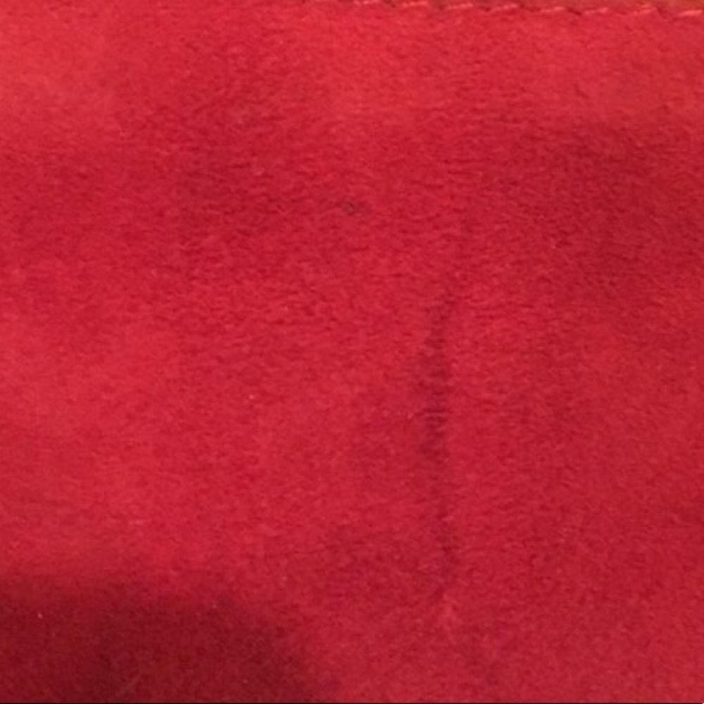 LIKE NEW Suede Clutch Large Red Tan Genuine Bag - Picture 6 of 7